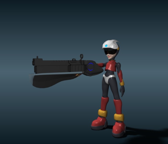 RoboGirl with Gun Completely Rigged preview image 1